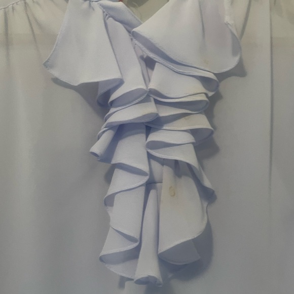 Vintage Woodward + lothrop sheer lavender ruffle blouse small- extremely RARE🖤 - Picture 8 of 10